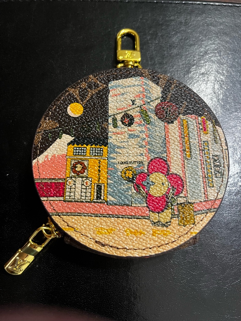 Louis. Vuitton. Limited Edition Tokyo Holiday Round Zipper Pouch Charm